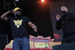 Ghostface Killah, left, and U-God from the hip hop group the Wu-Tang Clan perform on day two of the Governors Ball Music Festival on Saturday, June 3, 2017, in New York. (Photo by Charles Sykes/Invision/AP)