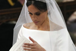 Meghan Markle during their wedding service at St. George's Chapel in Windsor Castle in Windsor, near London, England, Saturday, May 19, 2018. (Jonathan Brady/pool photo via AP)