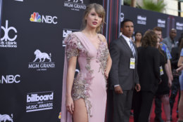 Taylor Swift arrives at the Billboard Music Awards at the MGM Grand Garden Arena on Sunday, May 20, 2018, in Las Vegas. (Photo by Jordan Strauss/Invision/AP)