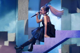 Ariana Grande performs "No Tears Left To Cry" at the Billboard Music Awards at the MGM Grand Garden Arena on Sunday, May 20, 2018, in Las Vegas. (Photo by Chris Pizzello/Invision/AP)