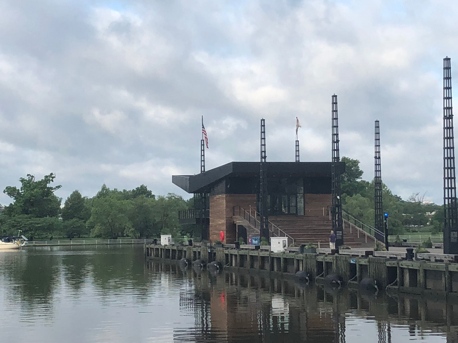 The weather service said there will be a prolonged period of at least minor flooding with moderate flooding during high tide through Sunday evening, especially north of Hains Point. (WTOP/Melissa Howell)