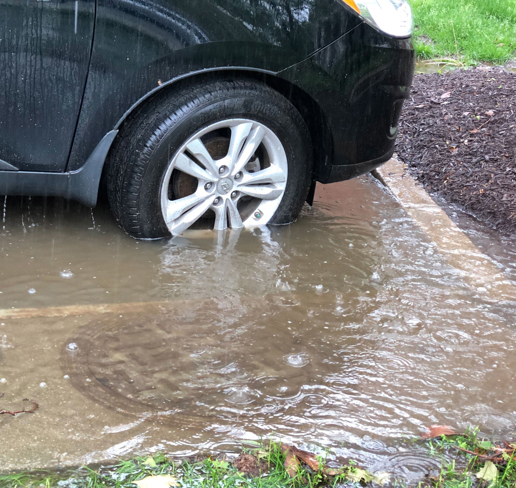Storm drains in the area, including this one in D.C., are getting a workout Thursday, May 17, 2018. (WTOP/Kate Ryan)