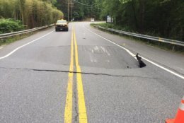 In Anne Arundel County, crews are working to repair a sinkhole along Maryland Route 450. (Courtesy Maryland State Highway) 