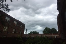 The clouds over Silver Spring, Maryland, give off an ominous feeling on Thursday, May 31, 2018. (WTOP/Patrick Roth)