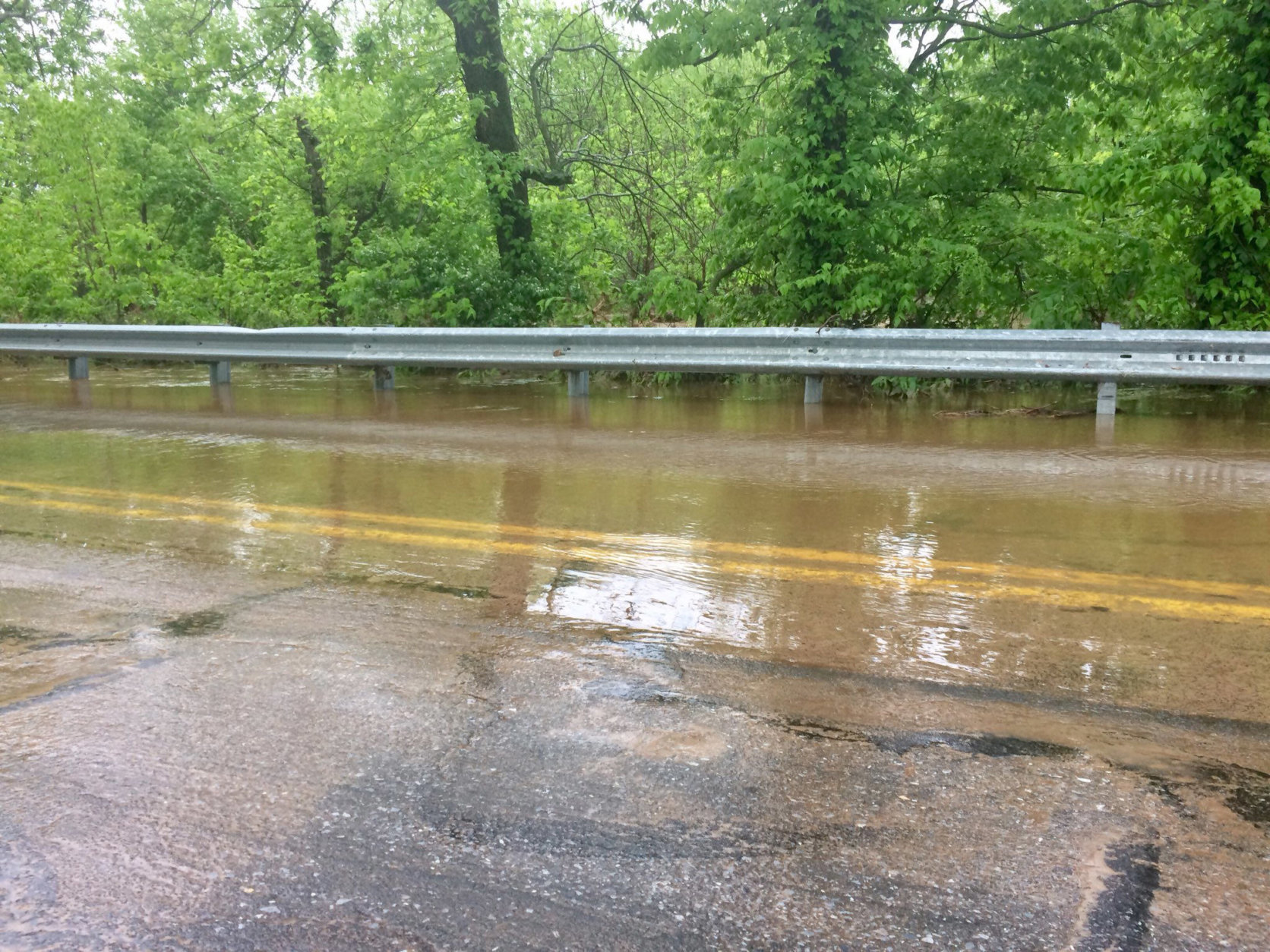 Roads are still flooded in Frederick, Maryland, and water rescues are still happening Thursday, May 17, 2018. (WTOP/Nick Iannelli)