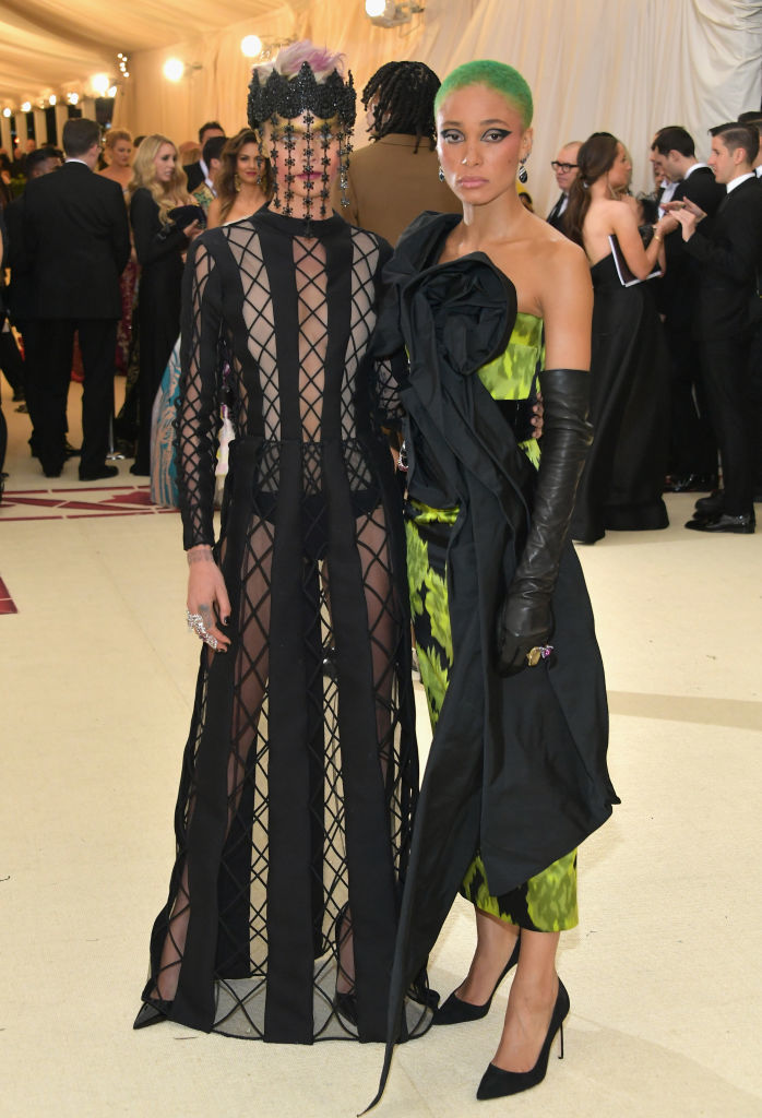 NEW YORK, NY - MAY 07:  Cara Delevingne and Adwoa Aboah attend the Heavenly Bodies: Fashion &amp; The Catholic Imagination Costume Institute Gala at The Metropolitan Museum of Art on May 7, 2018 in New York City.  (Photo by Neilson Barnard/Getty Images)