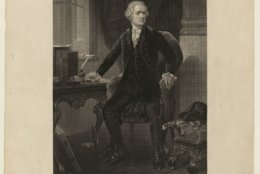 Hamilton as Treasury Secretary: Portrait print made from a painting by Alonzo Chappel (1828-1887). (Courtesy Prints and Photographs Division, Library of Congress)