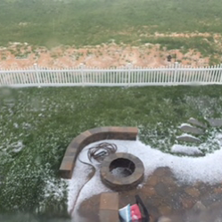 Hail in the front yard of a home in Charles Town, West Virginia. (Courtesy Stephanie Campbell)