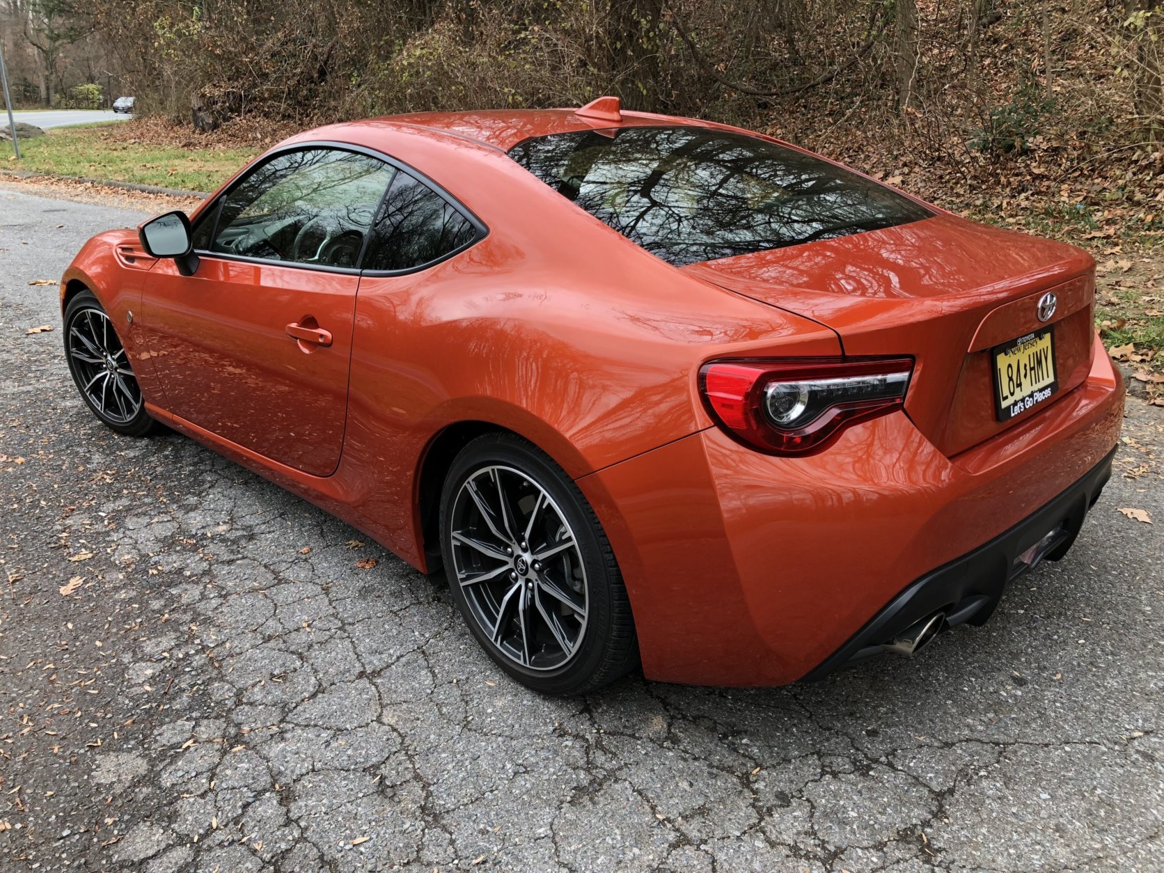 The 86 sits low and has even less ground clearance with the optional lowering springs. The 17-inch wheels with low profile tires sit just right in the wheel wells. (WTOP/Mike Parris)