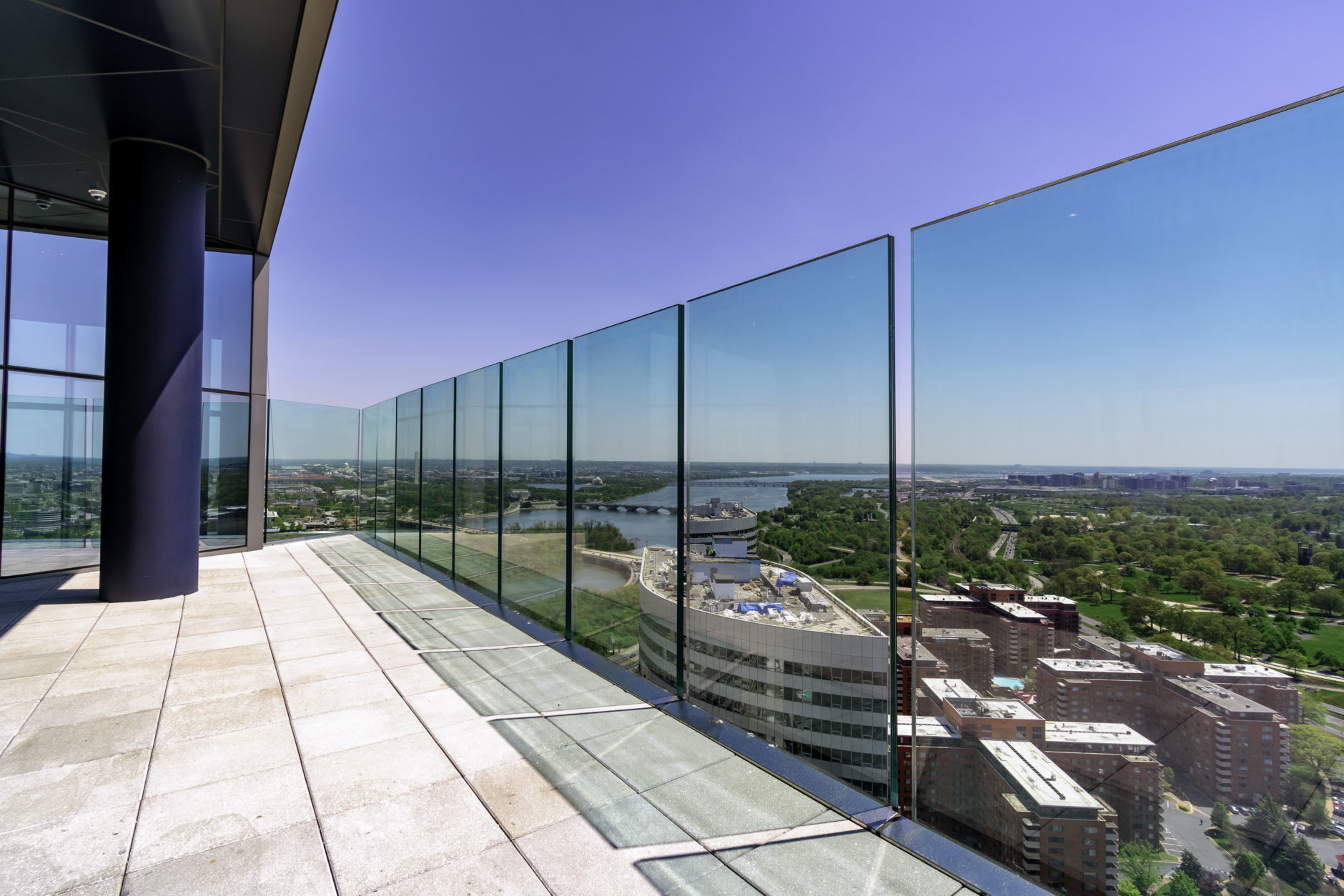 The observation deck at CEB Tower, named after its primary tenant, the Corporate Executive Board, is on the 31st floor of the tallest building inside the Beltway and has 360-degree views of D.C., Maryland and Virginia. (Courtesy JBG Smith)