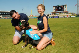 LAKELAND, FL - MARCH 18: Kate Upton, Justin Verlander and Wins for Warriors Foundation Host Grand Slam Adoption Event Presented by Link AKC on March 18, 2017 in Lakeland, Florida to benefit SPCA Florida and K9s For Warriors. (Photo by Gerardo Mora/Getty Images for Wins For Warriors Foundation)