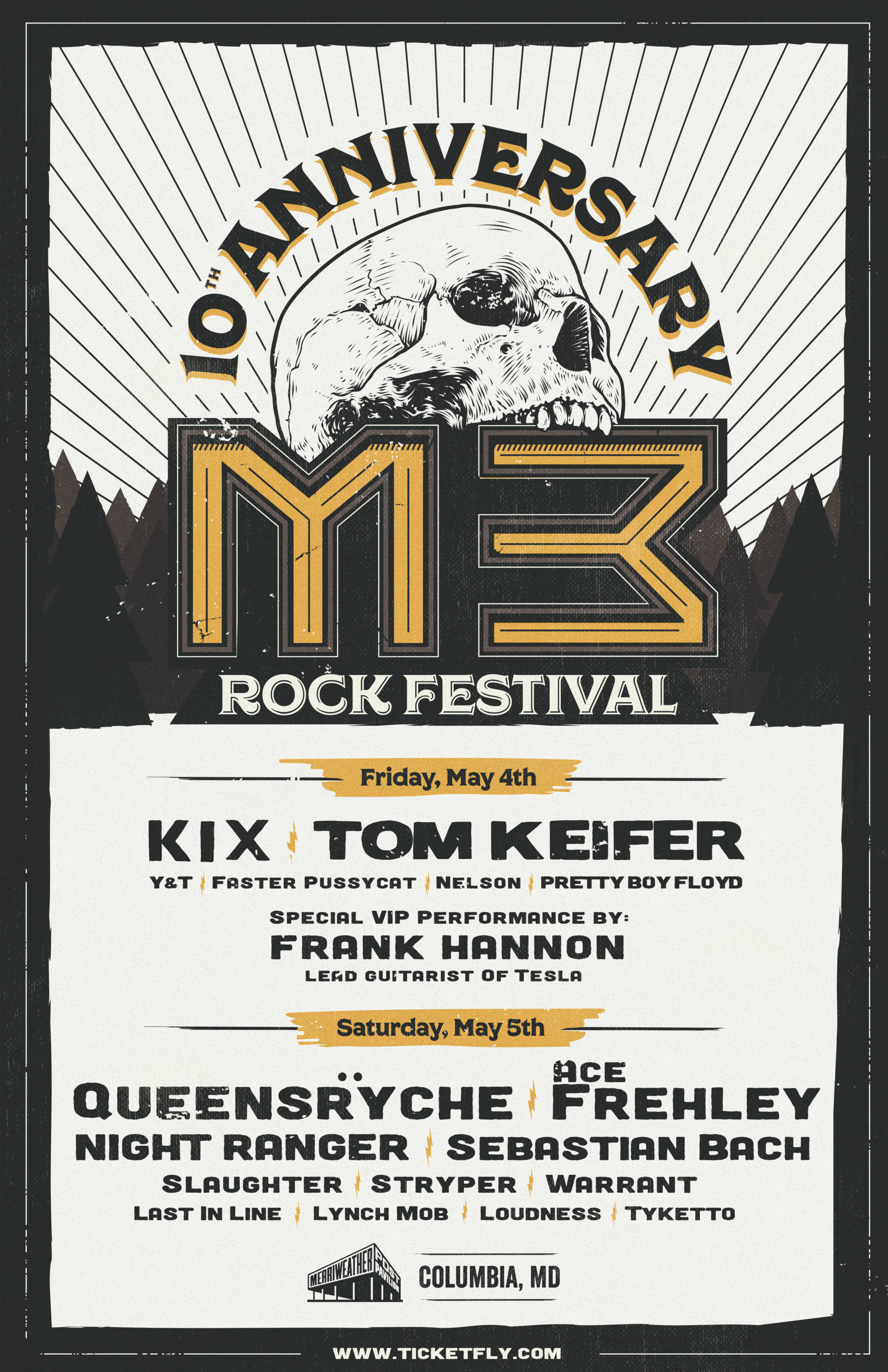 2018 poster for the hair metal portion of M3 Rock Festival. (Courtesy Merriweather)