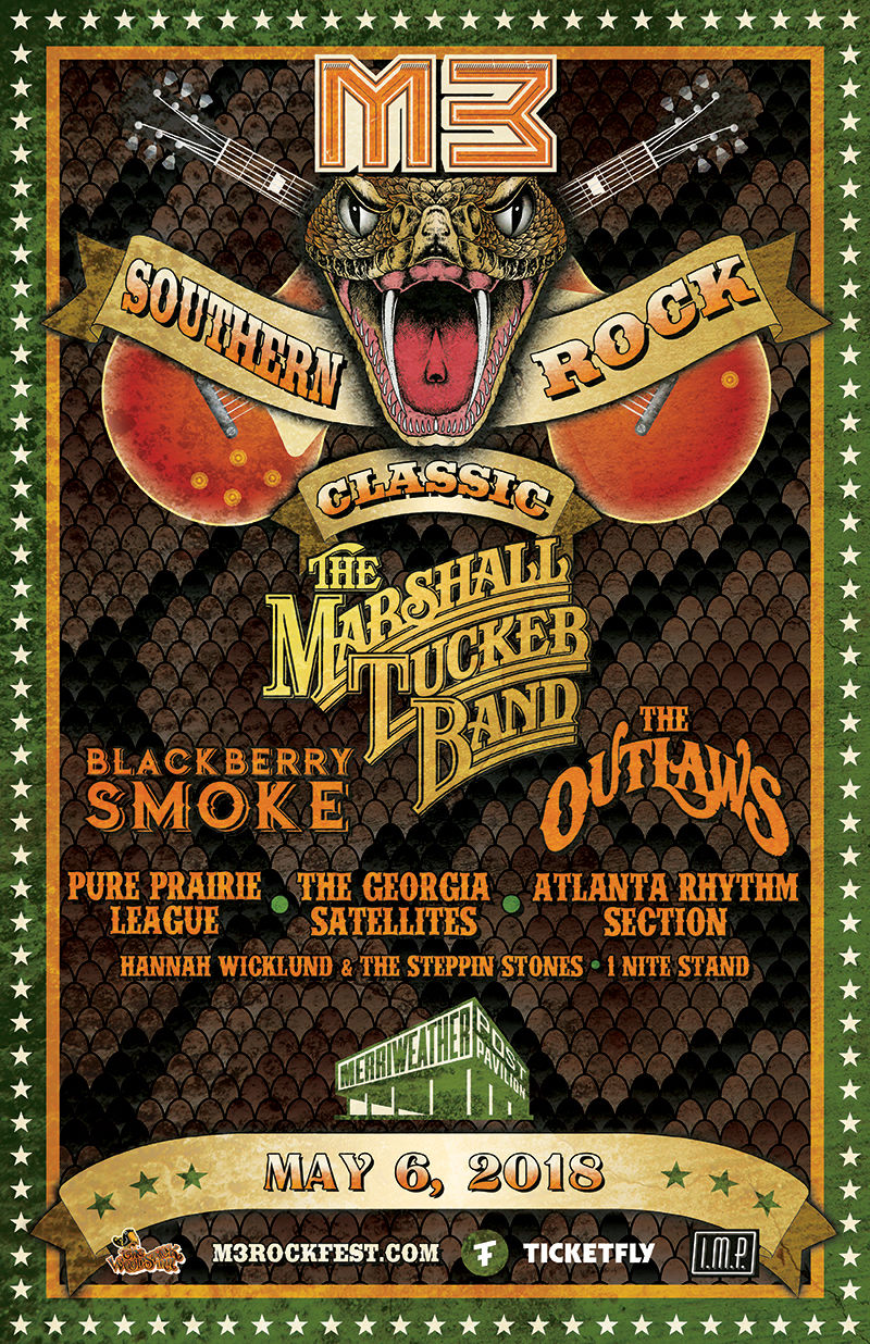 2018 poster for the souther rock portion of M3 Rock Festival. (Courtesy Merriweather)