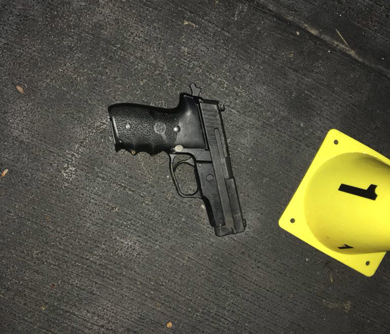 A photo of the suspect's weapon recovered on the scene of the officer-involved shooting. Police said the incident was captured on camera on the on-scene Supervisor's in-car camera. (Courtesy Prince George's County Police Department via Twitter)