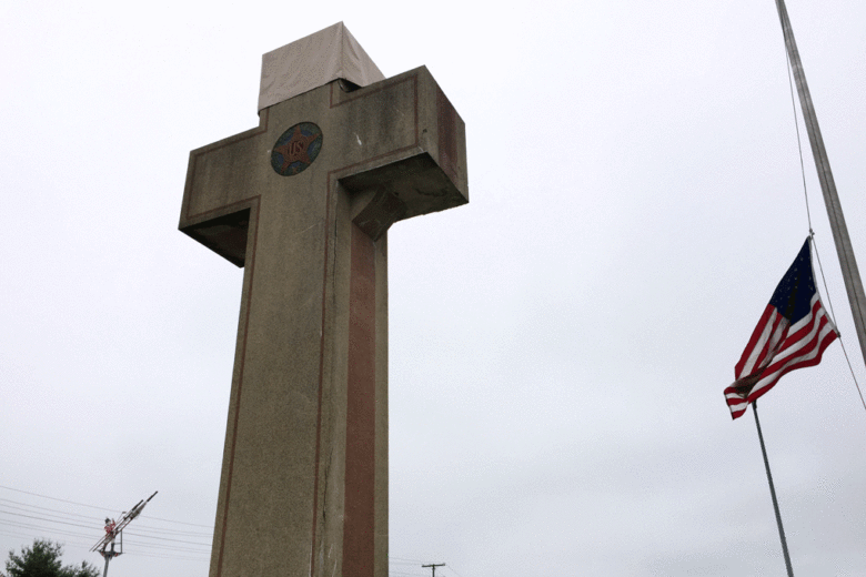 The Peace Cross honoring the county's fallen from World War I was erected in 1925 and sits in Bladensburg, Maryland. (WTOP/Kristi King)