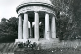 The World War I Memorial suffered damage during the Resurrection City encampment, the National Park Service said. (NPS/Museum Resource Center)