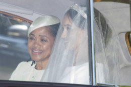 Meghan Markle and her mother Doria Ragland make their way to St George's Chapel at Windsor Castle before the wedding of Prince Harry to Meghan Markle on May 19, 2018 in Windsor, England. (Photo by Phil Harris - WPA Pool/Getty Images)
