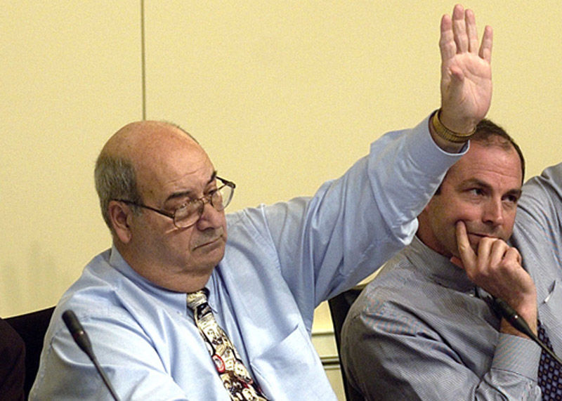 Delagates Theodore Sophocleus, D-Anne Arundel (left) during a meeting of the Maryland General Assembly in 2006. Sophocleus died on Friday, June 8, 2018. (AP Photo/Matthew S. Gunby)