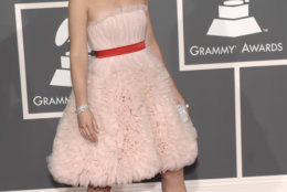 Sara Bareilles arrives at the 51st Annual Grammy Awards on Sunday, Feb. 8, 2009, in Los Angeles. (AP Photo/Chris Pizzello)