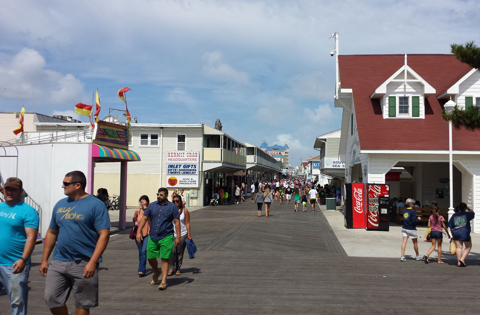 Ocean City's boardwalk is popular for its amusements, shops and bars. (WTOP/Colleen Kelleher)