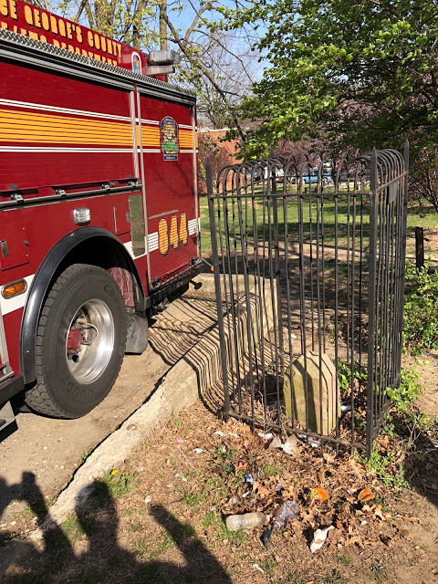 The stone also sits near Chillum Fire/EMS Station 844, and after firefighters saw Will Vitka's report, they went to see those dreary conditions firsthand. (Courtesy Prince George's County Fire Department)