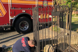 Firefighters enlisted the Hyattsville Home Depot, which donated soil, mulch and flowers for the spot. (Courtesy Prince George's County Fire Department)