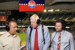 WTOP's George Wallace, Dave McConnell and Noah Frank call the Congressional Baseball Game on Thursday, June 14, 2018. (WTOP/Albert Shimabukuro)