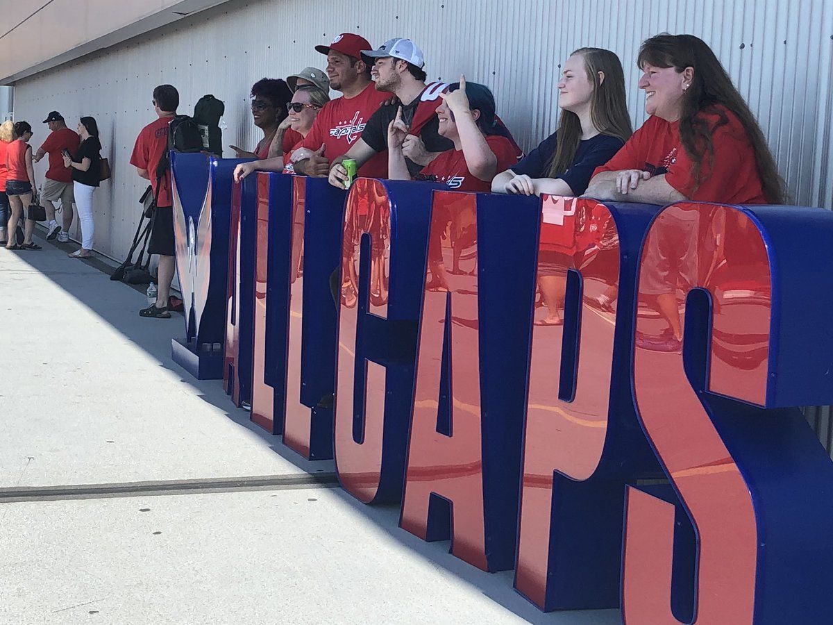 Fans rocked the red on Saturday at Fanfest for a picture with the Stanley Cup and a chance to get a peak at the team's development camp scrimmage at Kettler Capitals Iceplex in Arlington, Virginia. (WTOP/Melissa Howell)