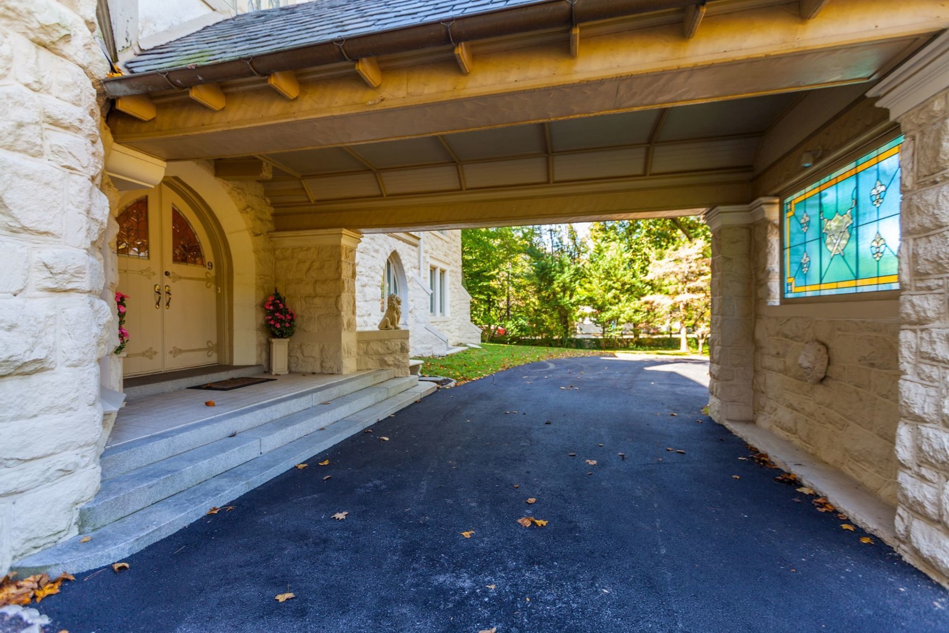 The listing said guests enter the home through a shielded porte cochere. (Courtesy Long & Foster)