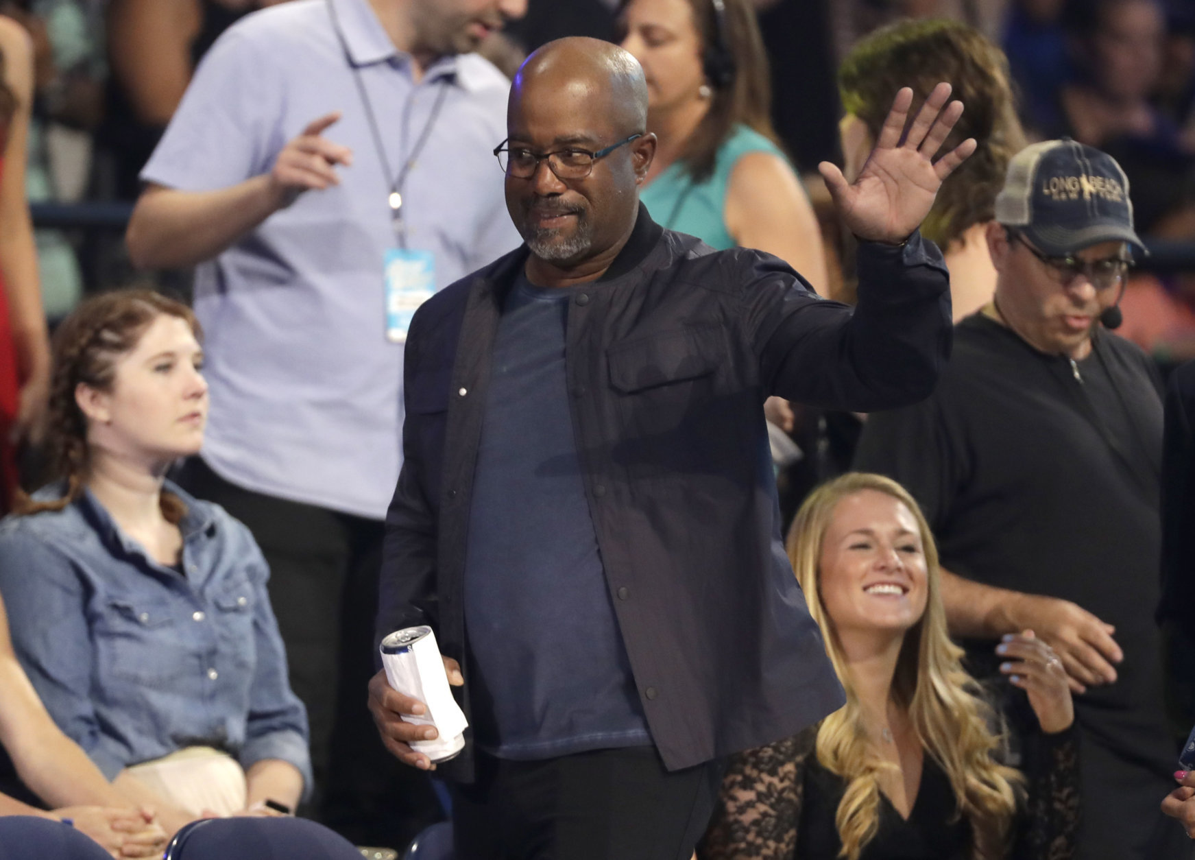 Darius Rucker appears in the audience at the CMT Music Awards at the Bridgestone Arena on Wednesday, June 6, 2018, in Nashville, Tenn. (AP Photo/Mark Humphrey)