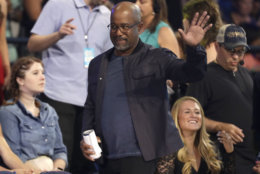 Darius Rucker appears in the audience at the CMT Music Awards at the Bridgestone Arena on Wednesday, June 6, 2018, in Nashville, Tenn. (AP Photo/Mark Humphrey)