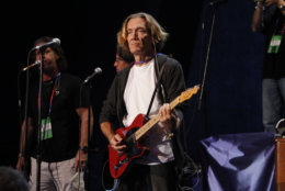 Guitarist G.E. Smith rehearses at the Republican National Convention inside of the Tampa Bay Times Forum in Tampa, Fla., on Sunday, Aug. 26, 2012. (AP Photo/Lynne Sladky)