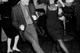 Actress-comedian and "Saturday Night Live" regular Gilda Radner, and musician and SNL band leader G.E. Smith, left, dance during the celebration party for the opening of Gilda's film, "Gilda Live," at the Carmine Street gym in downtown New York, Wednesday night, March 26, 1980.  Smith is the guitarist for Radner's movie, a film version of her 1979 one-woman Broadway show, "Gilda Radner-Live from New York."  (AP Photo)
