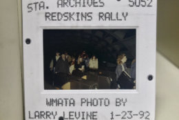Fans taking Metro on their way to the Redskins victory rally on the National Mall in 1992, that was the last time D.C. saw a victory parade of this size. (Courtesy WMATA via Twitter)