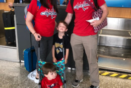Here are some Caps fans at Reagan National Airport and Dulles International Airport. (Courtesy Christina Saull)