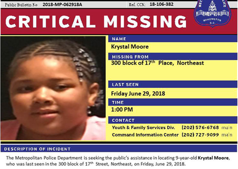 Police Locate Missing 9 Year Old WTOP News   DC Missing Child 