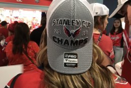 Stanley Cup champs gear already spotted on a Caps fan on Thursday, June 7, 2018. (WTOP/Michelle Basch)
