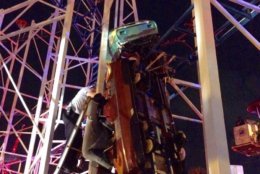 The Daytona Beach Fire Department tweeted that two people fell to the ground from 34 feet when a roller coaster derailed. (Courtesy Daytona Beach Fire Department) 