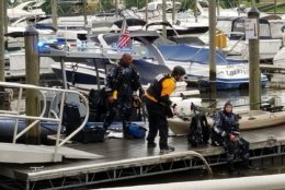 A man was rescued from the water at Columbia Island Marina. (Courtesy Arlington Fire) 