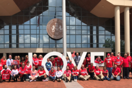 Fairfax County, Virginia, shows their Caps love in all red. (Courtesy Stephen Walker)