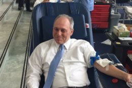 Steve Scalise donating blood