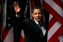 U.S. Sen. Barack Obama, D-Ill, takes the stage to speak at the Ohio Democratic Party State Dinner in Columbus, Ohio, Saturday, June 3, 2006. (AP Photo/Will Shilling)