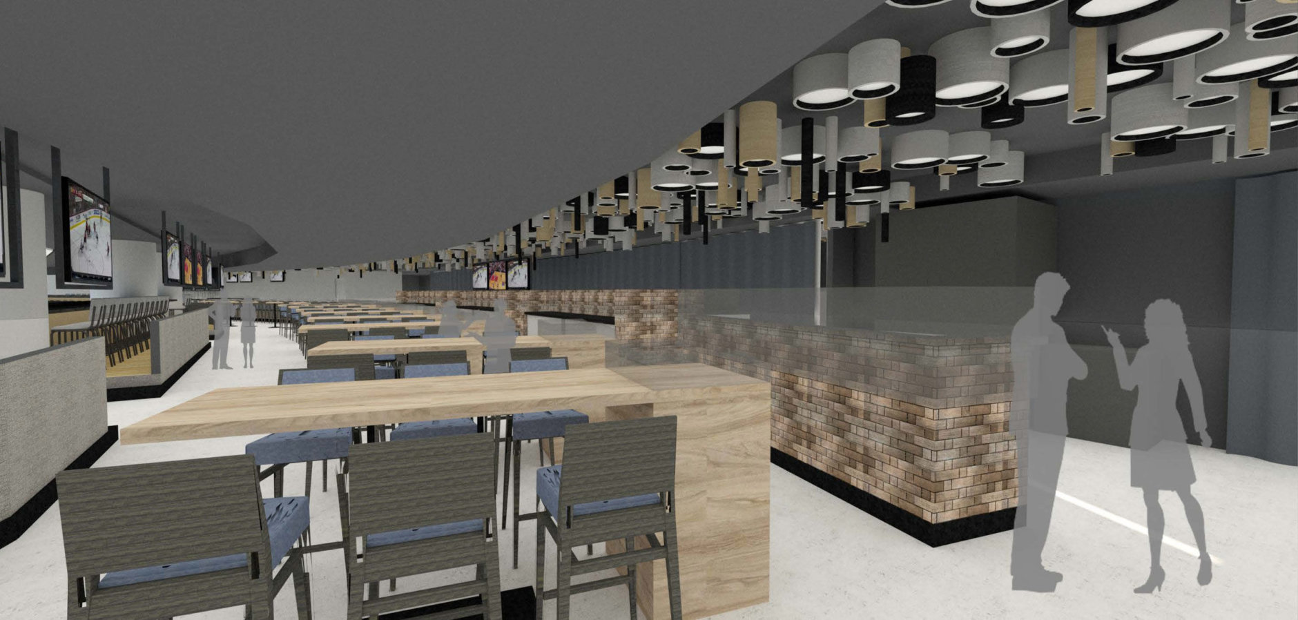 Monumental says branded culinary stations will be positioned throughout the club offering arena favorites, a chef-attended carving station, gourmet desserts, a made-to-order pizza oven and concepts from celebrity chefs. (Courtesy Monumental Sports &amp; Entertainment)