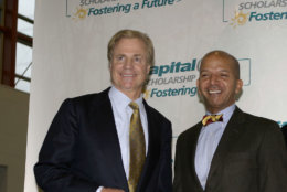 Capital One Founder and CEO, Richard Fairbank, seen here in 2004 with then D.C. Mayor Anthony Williams, was ranked No. 64 on Glassdoor's list of the top 100 CEOs in the U.S. File. (Photo by Shaun Heasley/Getty Images)