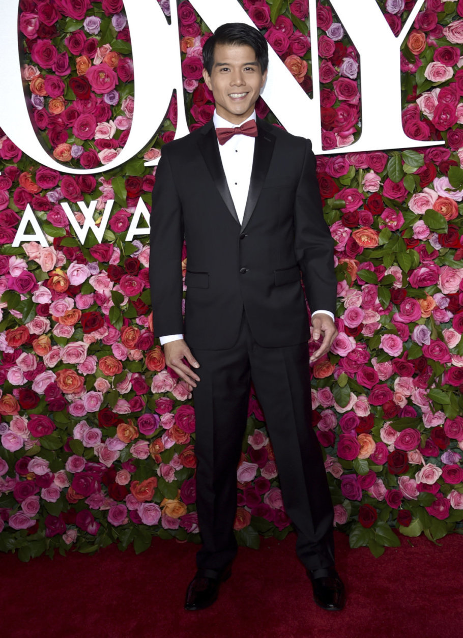 Telly Leung arrives at the 72nd annual Tony Awards at Radio City Music Hall on Sunday, June 10, 2018, in New York. (Photo by Evan Agostini/Invision/AP)