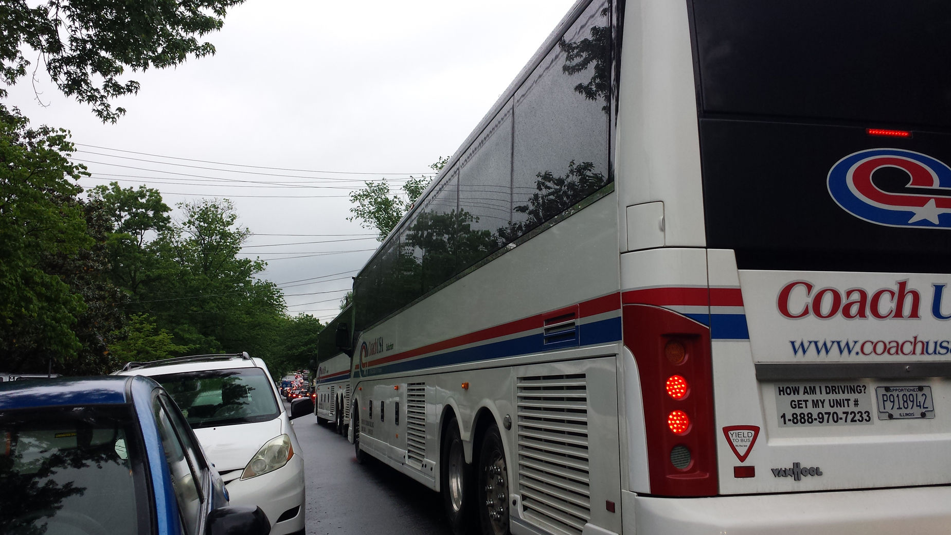 tour buses on East Taylor Run Parkway