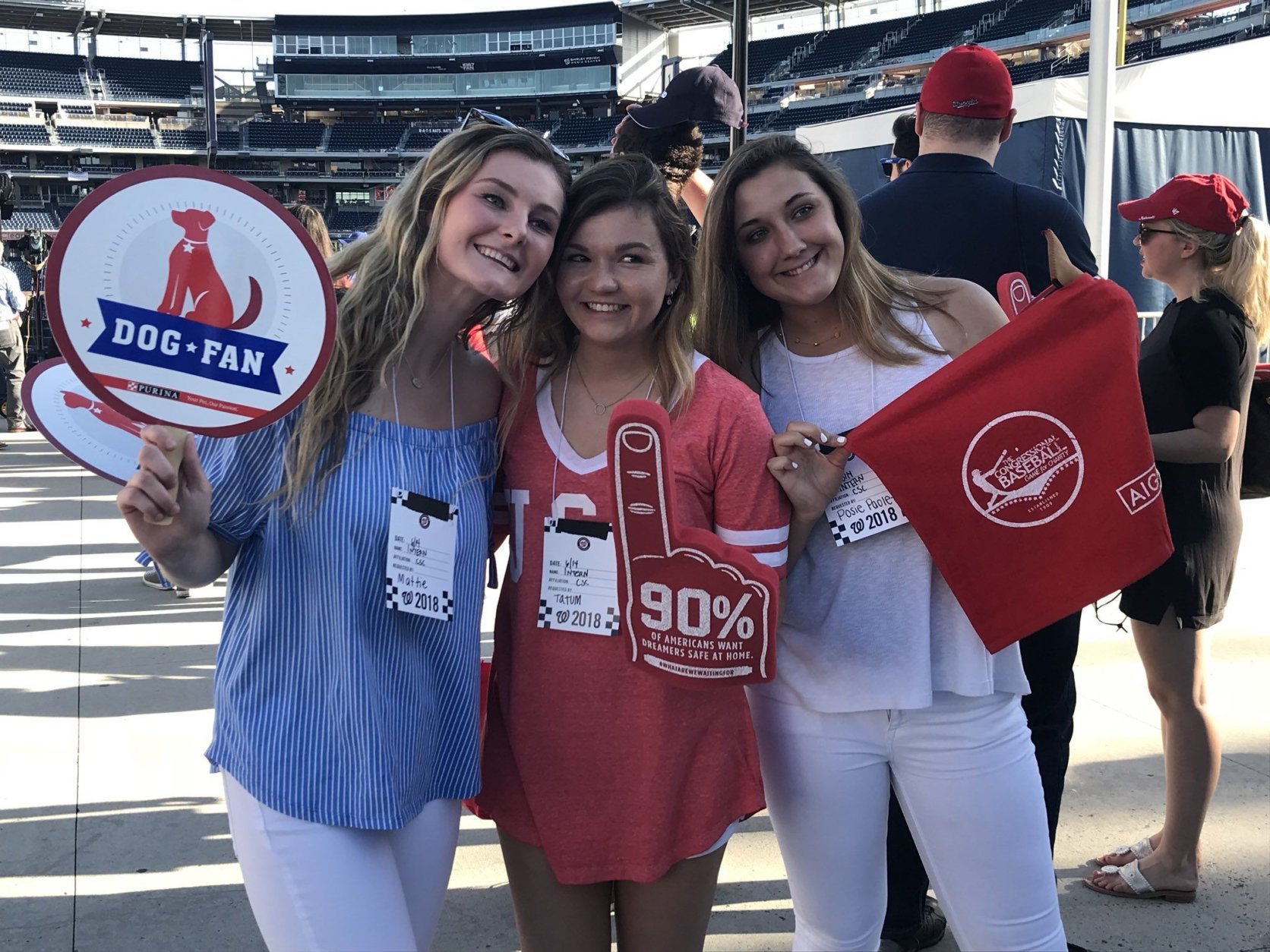 Attendees make their way into Nationals Park for the Congressional Baseball Game for Charity on Thursday, June 14, 2018. (WTOP/Michelle Basch)