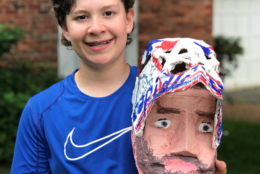 Proud mama Andrea Perry Webber writes: "My kid made a plaster Holtby mask! You asked for photos, so allow this mom to brag...made at school over the last couple months (dreaming of a Capitals Stanley Cup!) And, by the way, my son Graham is a goalie, too! GO CAPS!!!!!" (Courtesy Andrea Perry Webber)