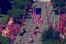 The parade is underway. (Screenshot via NBC Washington livestream)
