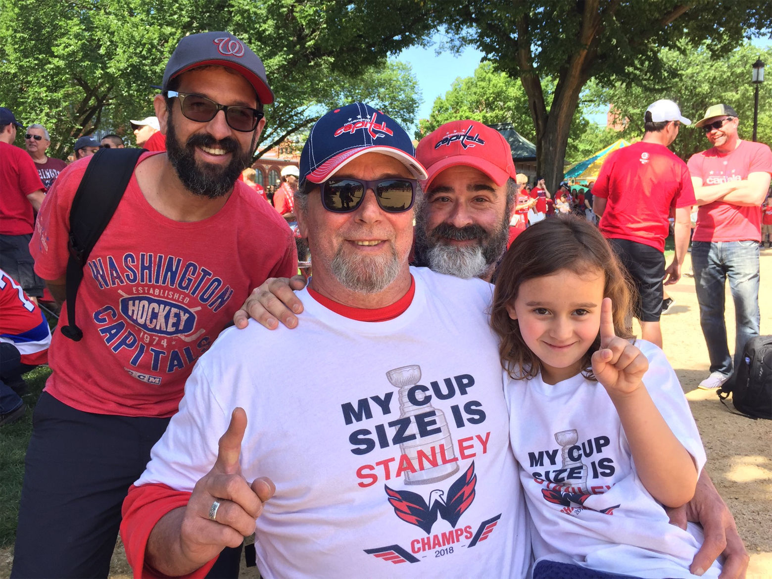Rich, Adrian, Steve and Selene were on hand to celebrate the Capitals' victory. (WTOP/Kristi King)